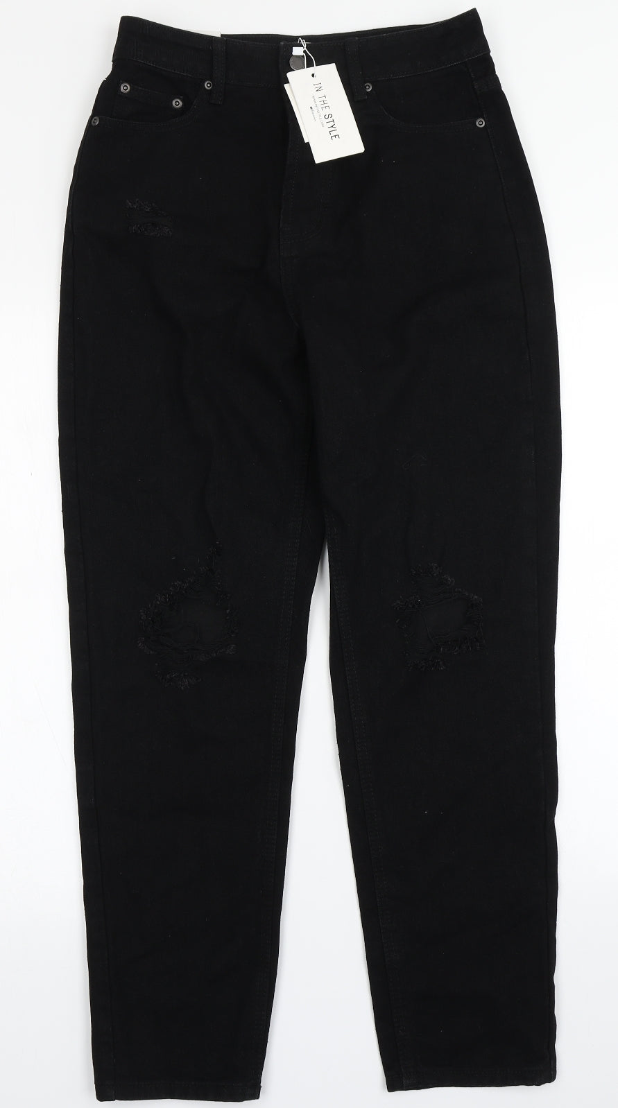 In the Style Womens Black  Denim Mom Jeans Size 10 L27 in