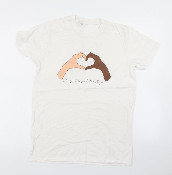 Gildan Womens White   Basic T-Shirt Size M
