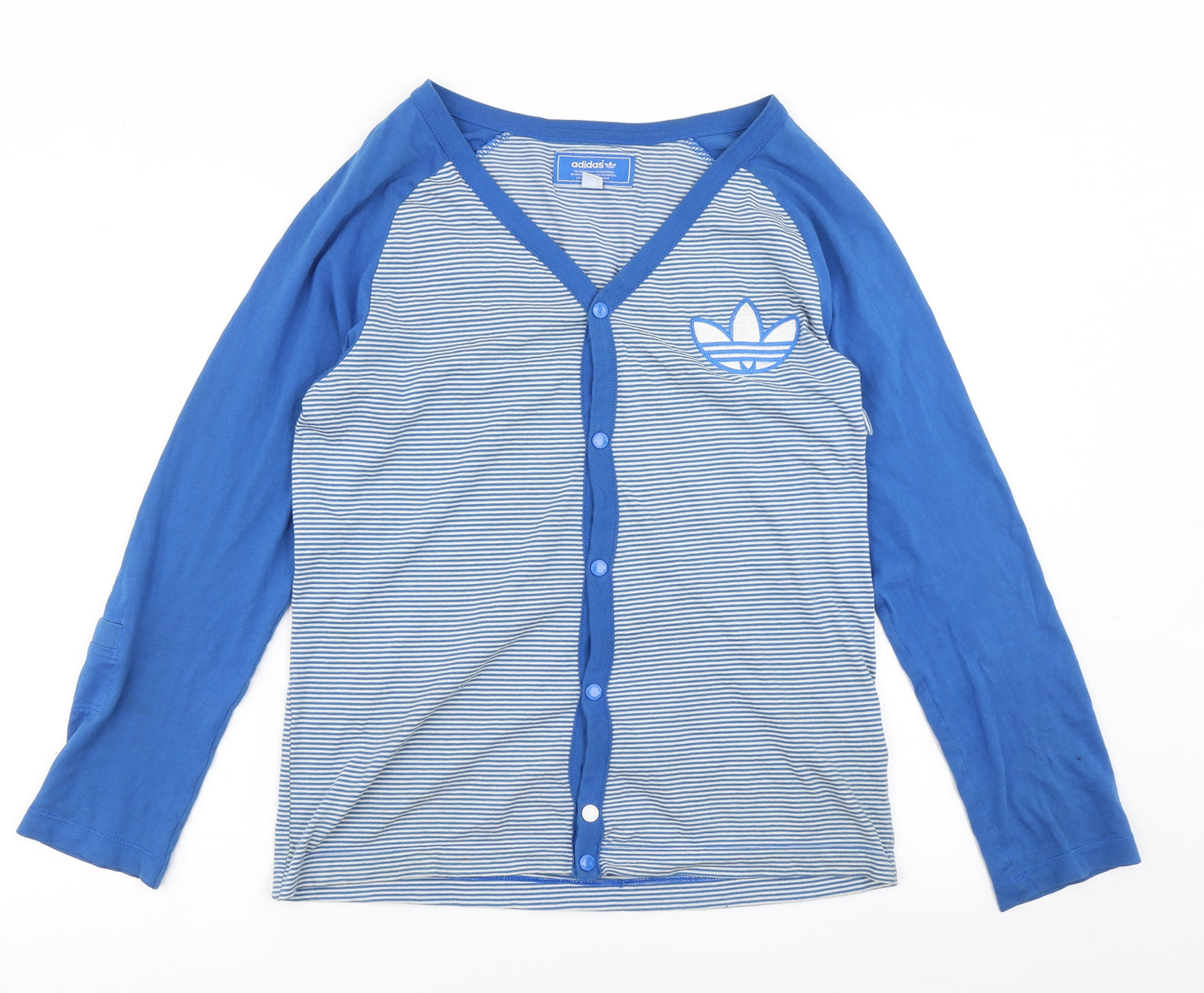 adidas Mens Blue Striped   T-Shirt Size M