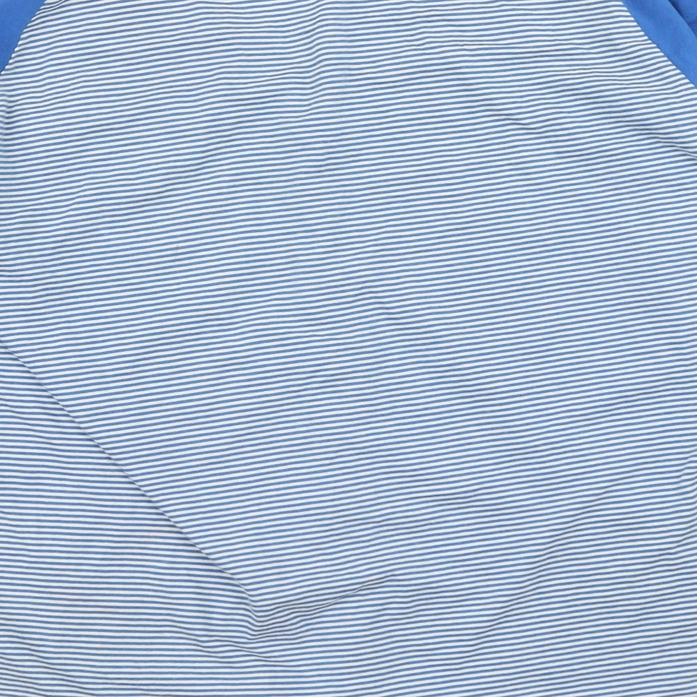 adidas Mens Blue Striped   T-Shirt Size M