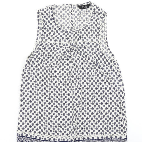F&F Womens Blue Floral  Basic Tank Size 6