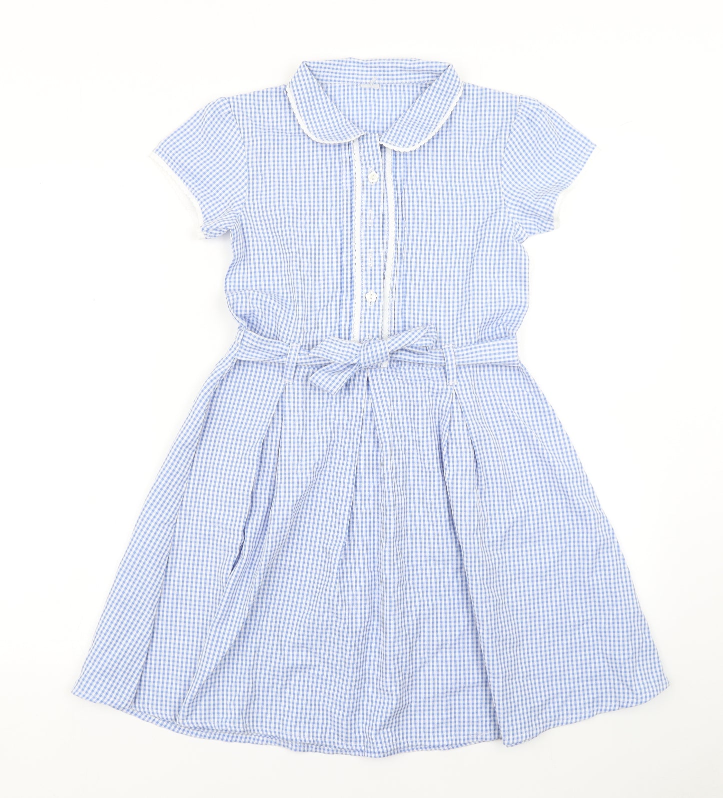 TU Girls Blue Check  Skater Dress  Size 10 Years