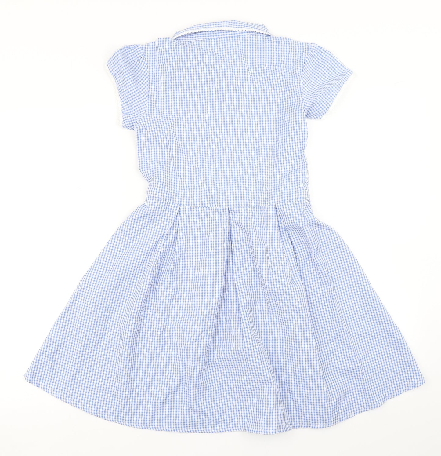 TU Girls Blue Check  Skater Dress  Size 10 Years