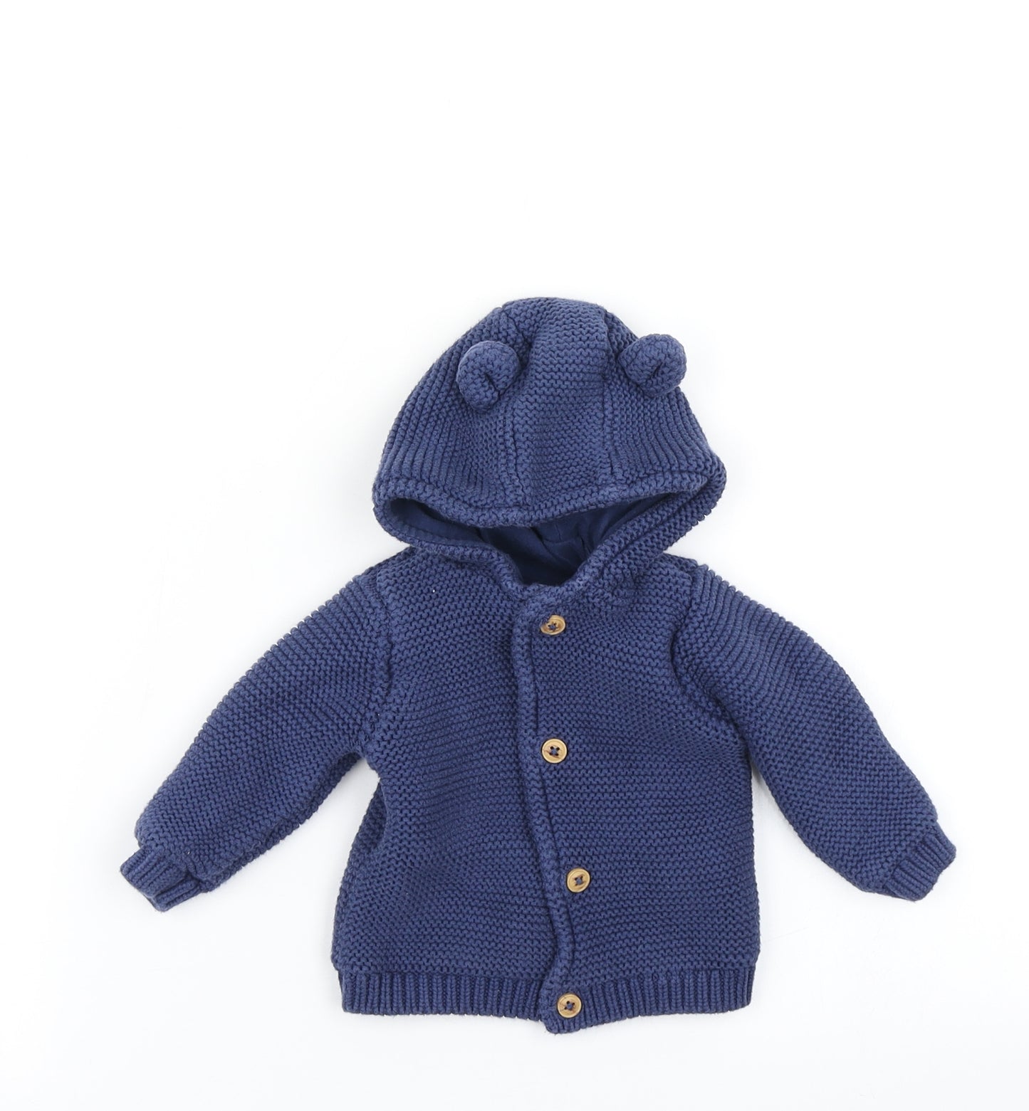 M&S Boys Blue  Knit Cardigan Jumper Size 3-6 Months