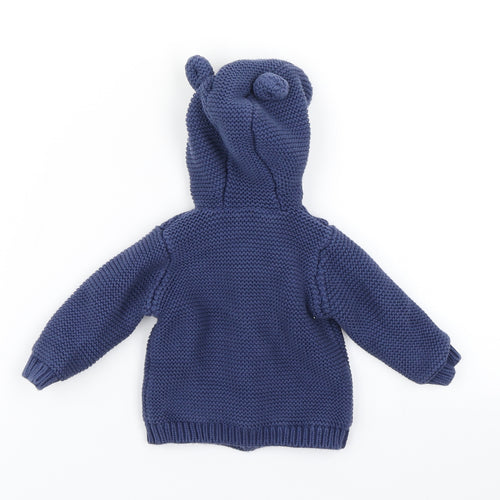 M&S Boys Blue  Knit Cardigan Jumper Size 3-6 Months