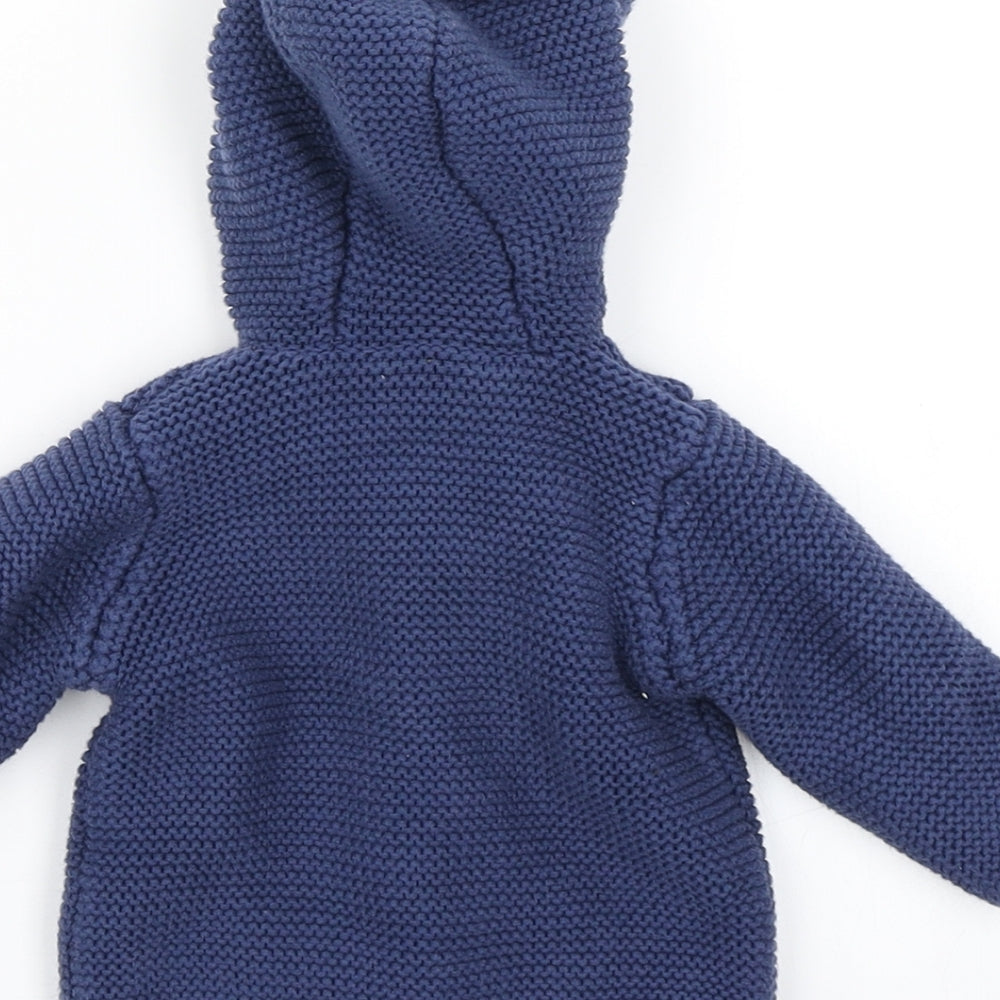 M&S Boys Blue  Knit Cardigan Jumper Size 3-6 Months