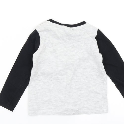 Fred & Flo Boys Grey   Basic T-Shirt Size 12-18 Months