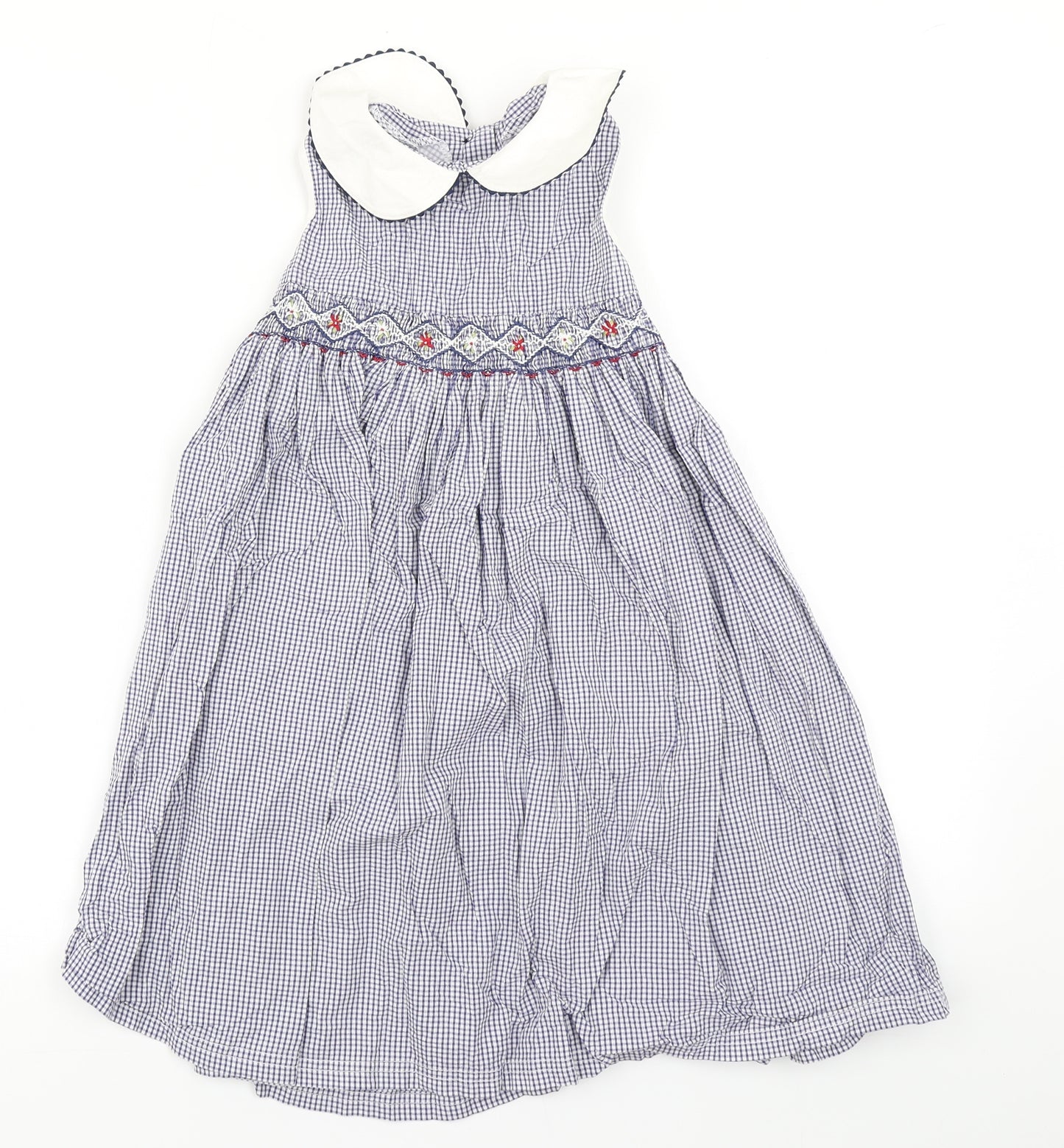 Marks & spencer Girls Blue Check  Fit & Flare  Size 3-4 Years