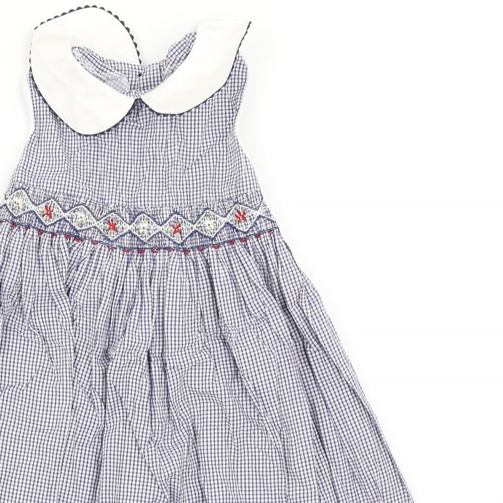 Marks & spencer Girls Blue Check  Fit & Flare  Size 3-4 Years