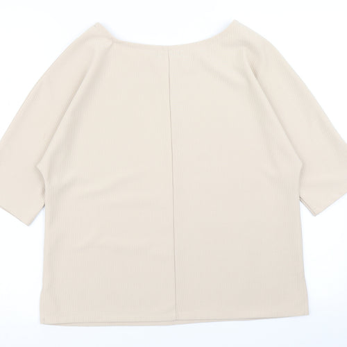 Boohoo Womens Beige   Basic T-Shirt Size 10