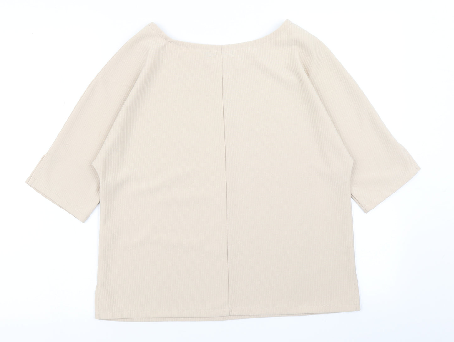 Boohoo Womens Beige   Basic T-Shirt Size 10
