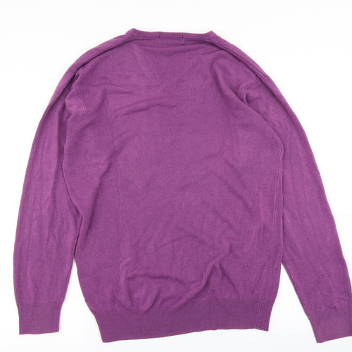 Greenwoods Mens Purple  Knit Pullover Jumper Size L