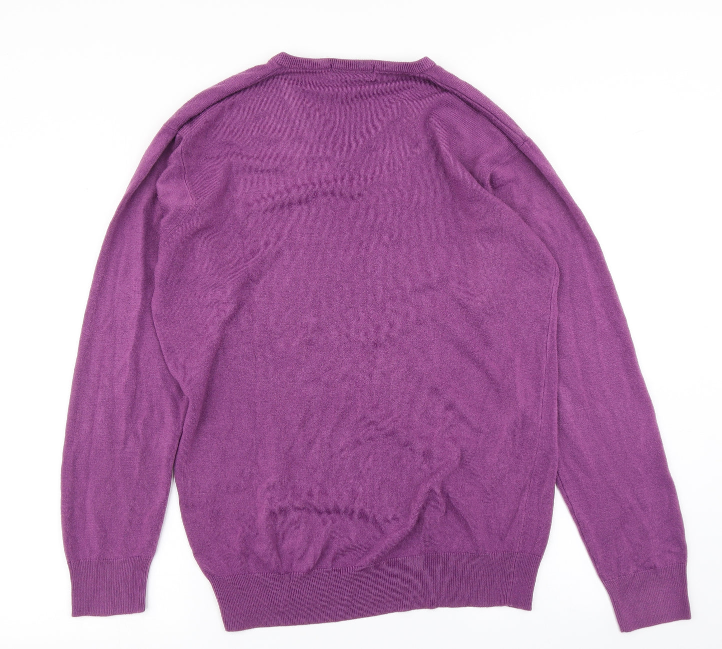 Greenwoods Mens Purple  Knit Pullover Jumper Size L