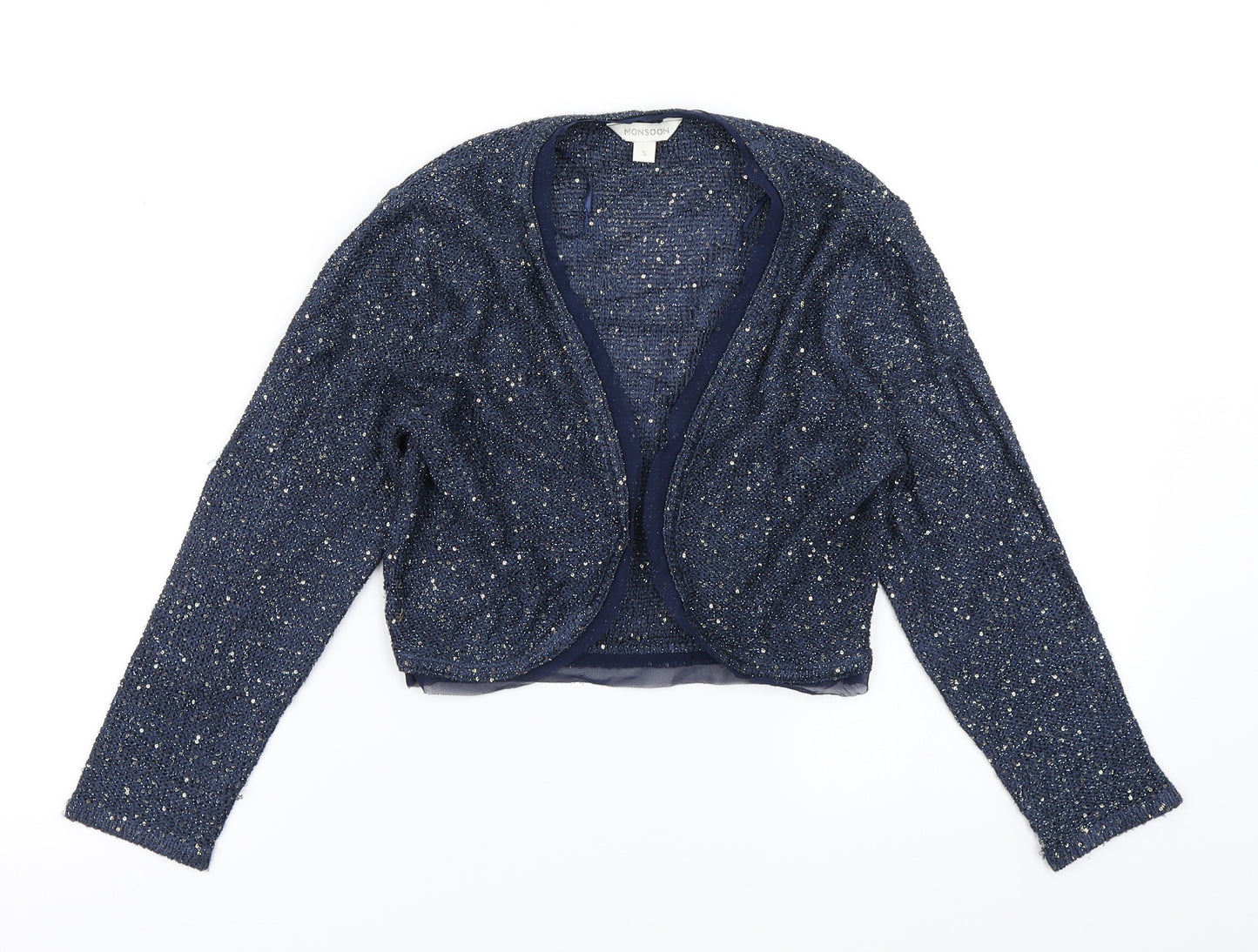 Monsoon Womens Blue  Knit Cardigan Jumper Size S