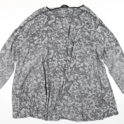 Yours Womens Grey Floral  Basic T-Shirt Size 30