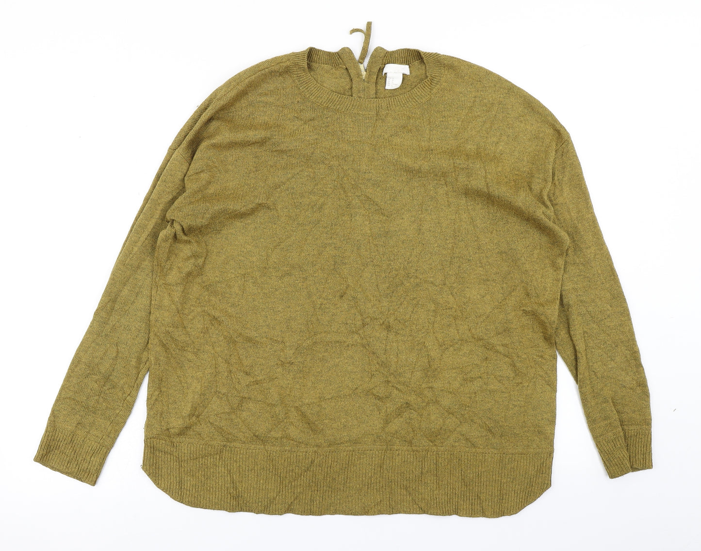 H&M Womens Green  Knit Pullover Jumper Size M