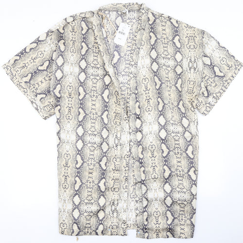 Body Womens Beige Animal Print  Top Robe Size M