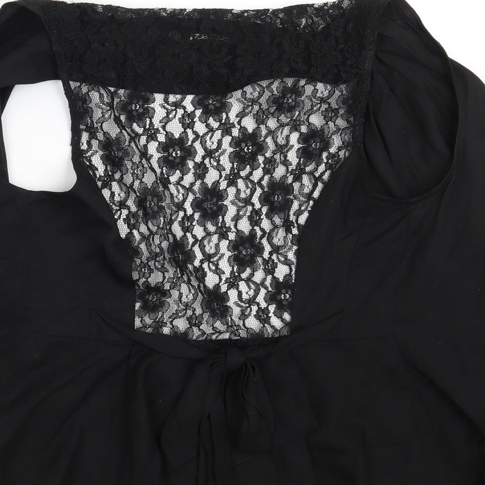 FOREVR 21 Womens Black Floral Rayon Jacket Blazer One Size  - Sleeveless