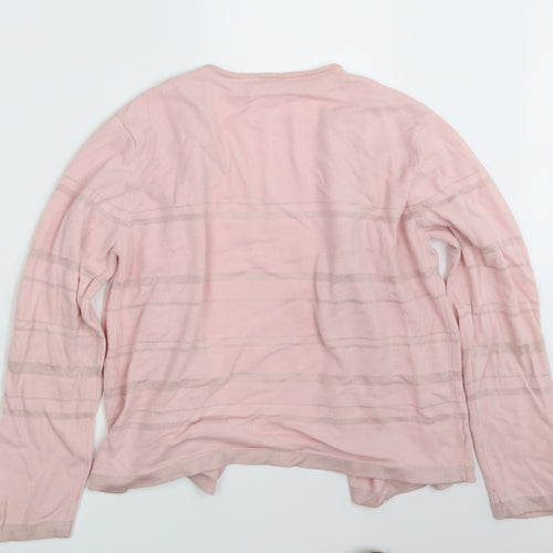 Modern Classics Womens Pink Striped Knit Cardigan Jumper Size 16