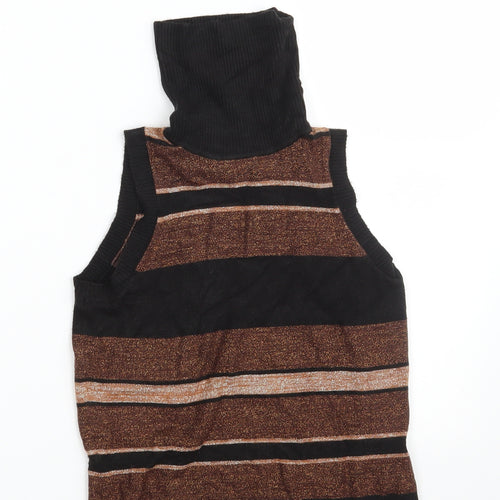 Suchita Womens Brown Striped Knit Pullover Jumper Size 4