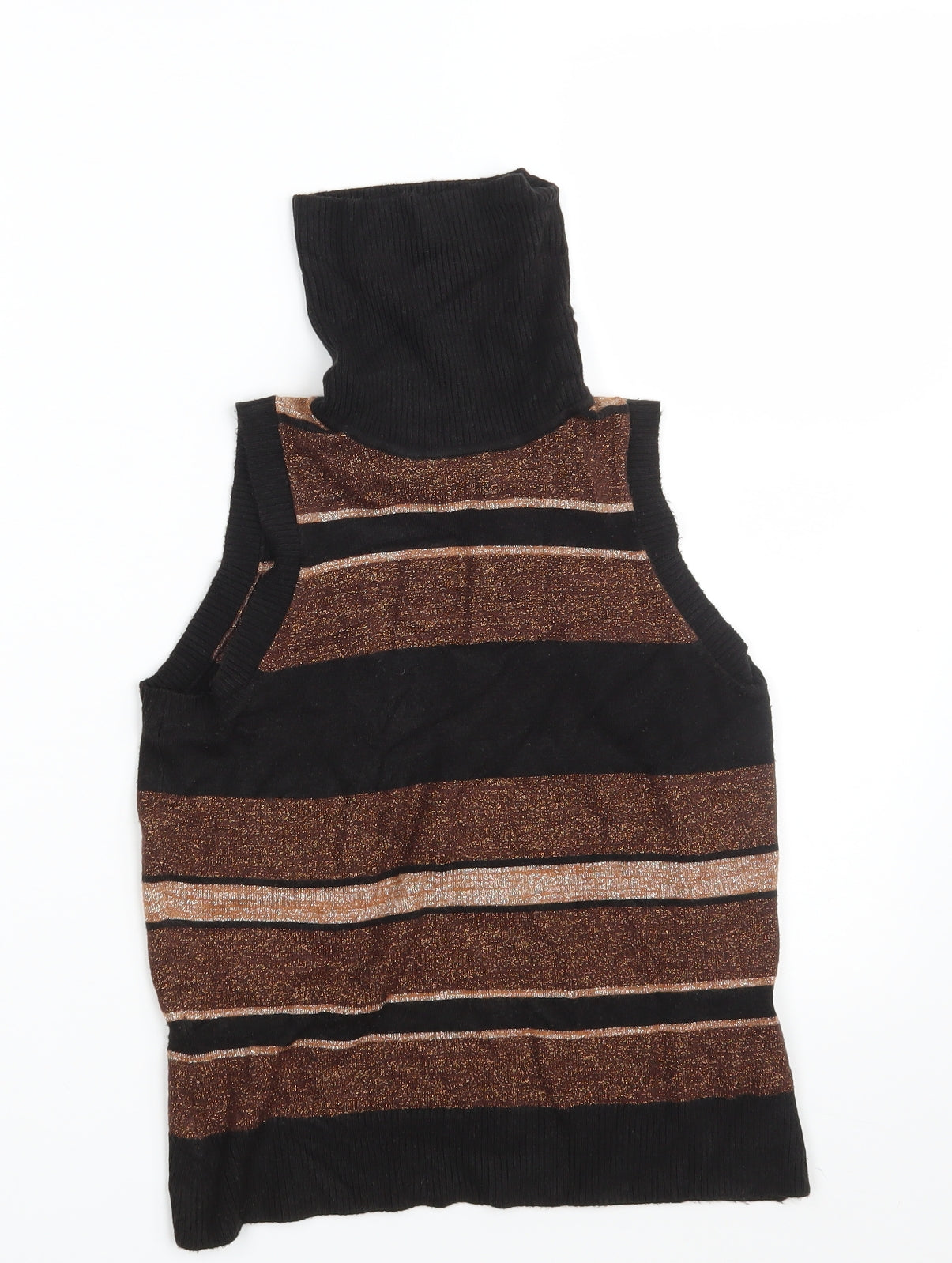 Suchita Womens Brown Striped Knit Pullover Jumper Size 4
