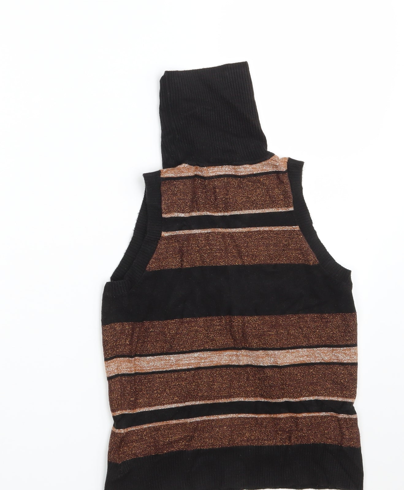 Suchita Womens Brown Striped Knit Pullover Jumper Size 4