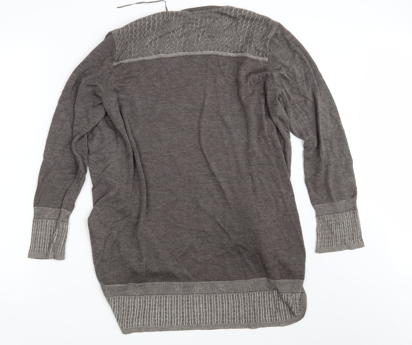 Per Una Womens Grey  Knit Wrap Jumper Size 14
