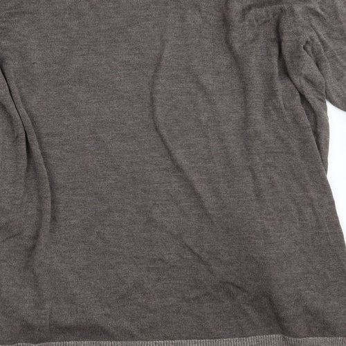 Per Una Womens Grey  Knit Wrap Jumper Size 14