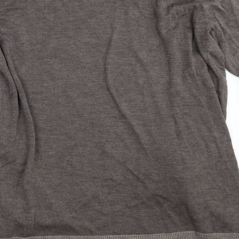 Per Una Womens Grey  Knit Wrap Jumper Size 14