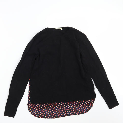 Oasis Womens Black Polka Dot  Pullover Jumper Size S