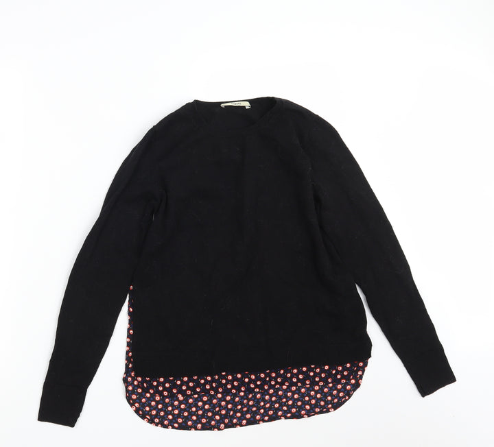 Oasis Womens Black Polka Dot  Pullover Jumper Size S