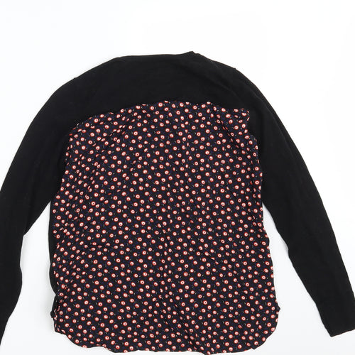 Oasis Womens Black Polka Dot  Pullover Jumper Size S