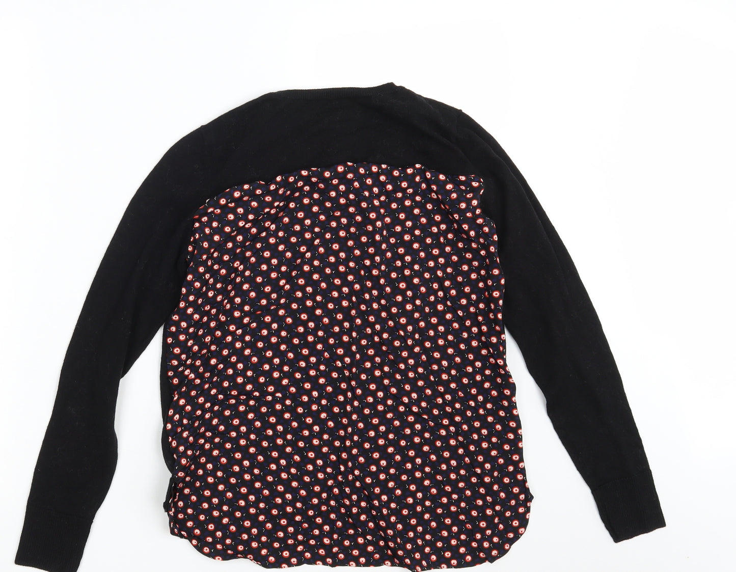 Oasis Womens Black Polka Dot  Pullover Jumper Size S