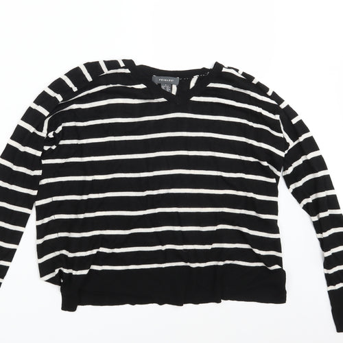Primark Womens Black Striped  Pullover Sweatshirt Size 6