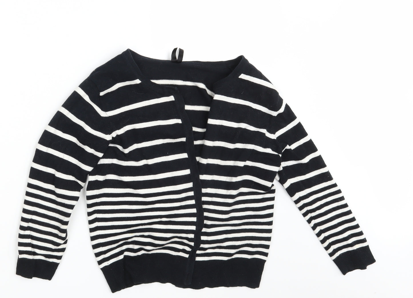 Atmosphere Womens Black Striped Knit Cardigan Jumper Size 14