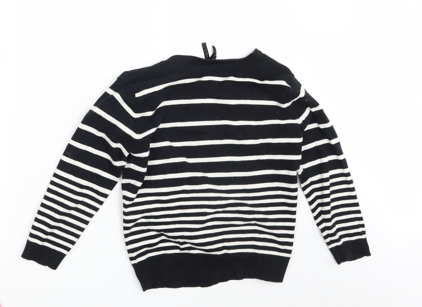 Atmosphere Womens Black Striped Knit Cardigan Jumper Size 14