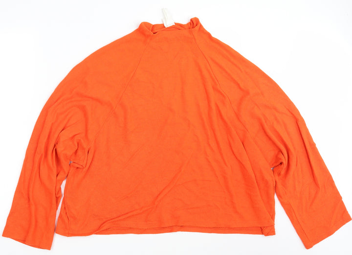 H&M Womens Orange Pullover Sweatshirt Size XL