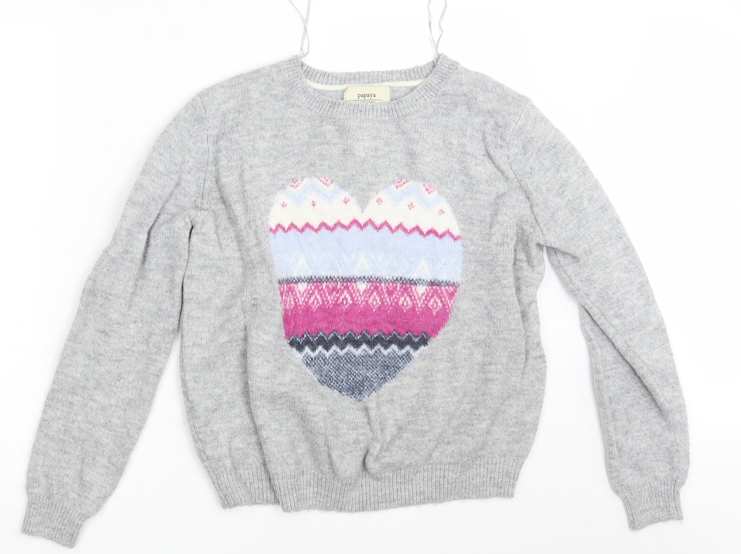 Papaya Womens Grey  Knit Pullover Jumper Size L