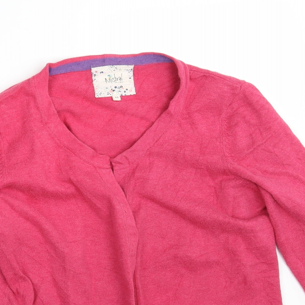 Mistral Womens Pink  Knit Cardigan Jumper Size 16
