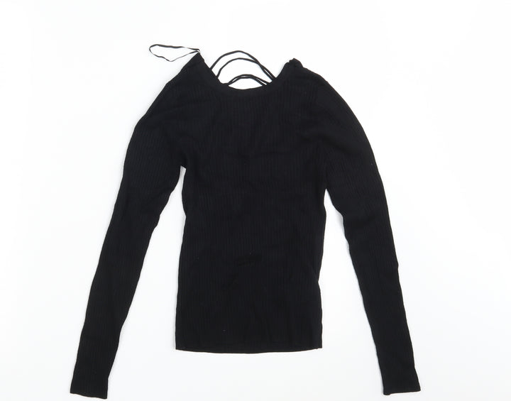 New Look Womens Black  Knit Pullover Jumper Size 6