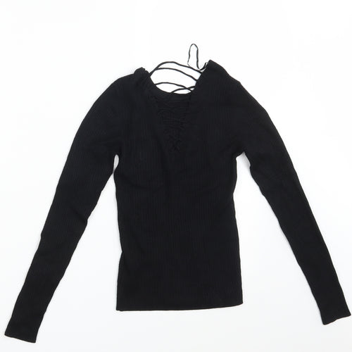 New Look Womens Black  Knit Pullover Jumper Size 6
