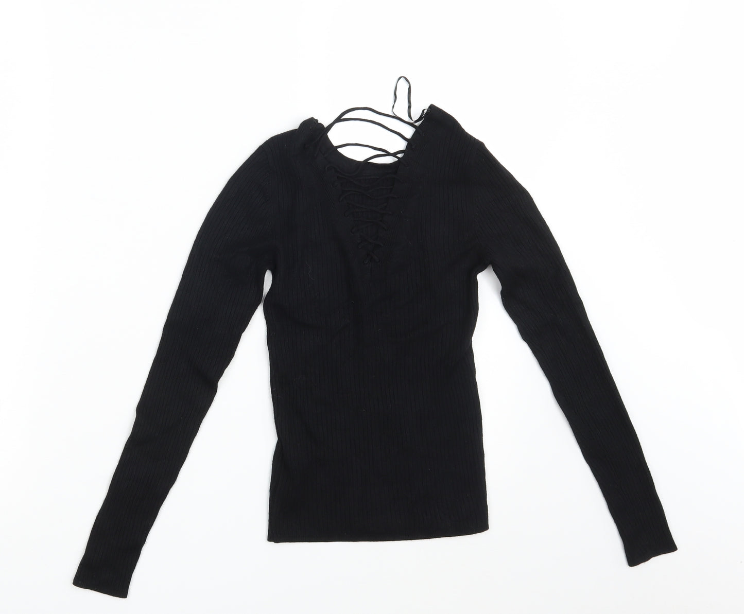 New Look Womens Black  Knit Pullover Jumper Size 6