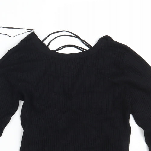 New Look Womens Black  Knit Pullover Jumper Size 6
