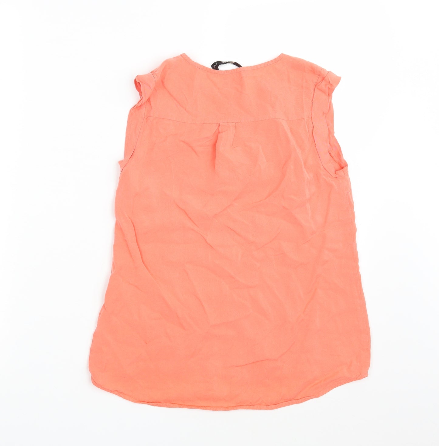 Oasis Womens Orange Floral  Basic Blouse Size 8