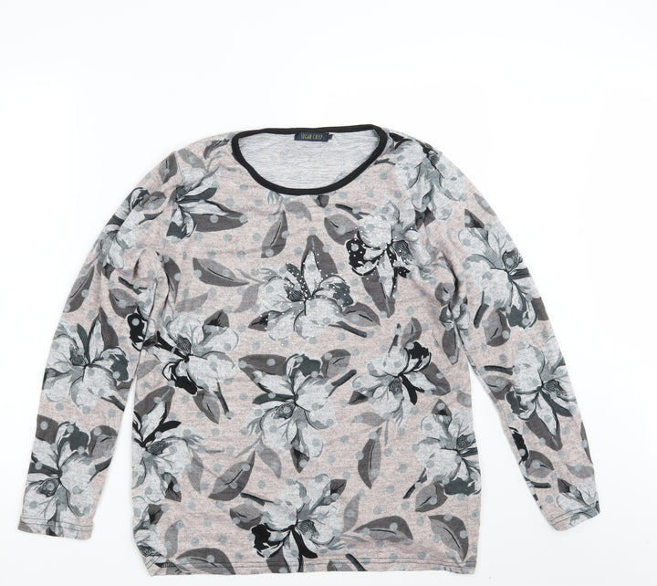 Sugar Crisp Womens Pink Floral Pullover Sweatshirt Size L - Lounge Wear