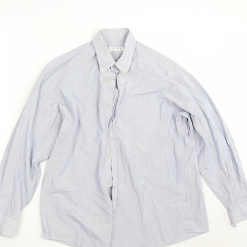 NEXT Mens Blue Striped   Button-Up Size 16