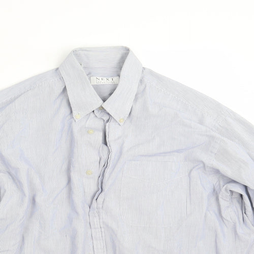 NEXT Mens Blue Striped   Button-Up Size 16