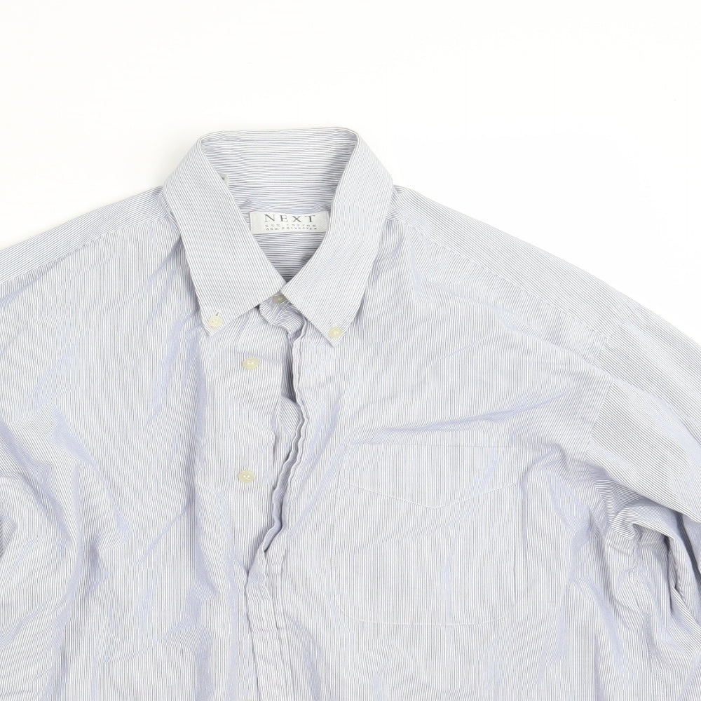 NEXT Mens Blue Striped   Button-Up Size 16