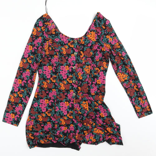 Topshop Womens Multicoloured Floral  Jumpsuit One-Piece Size 10
