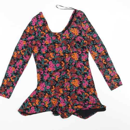 Topshop Womens Multicoloured Floral  Jumpsuit One-Piece Size 10